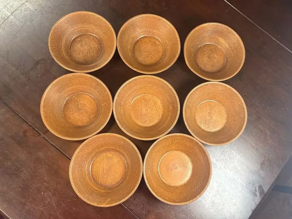 Vintage Thermo-Serv West Bend Wood Grain Insulated Salad Bowls Set of 8